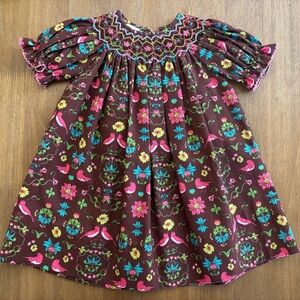 Edgehill Collection Brown Floral Kids Dress
